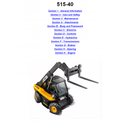 JCB instrukcje napraw + schematy + DTR: JCB 515-40 - instrukcja naprawy